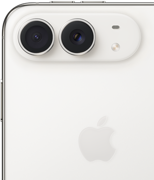 Rückseite mit Apple Logo, Zweifach-Kamera und Blitz